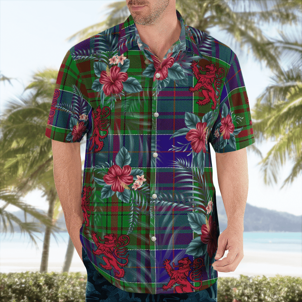 Clan Adam Tartan Scottish Lion Hawaiian Shirt SU90 Adam Tartan Tartan Hawaii Shirt