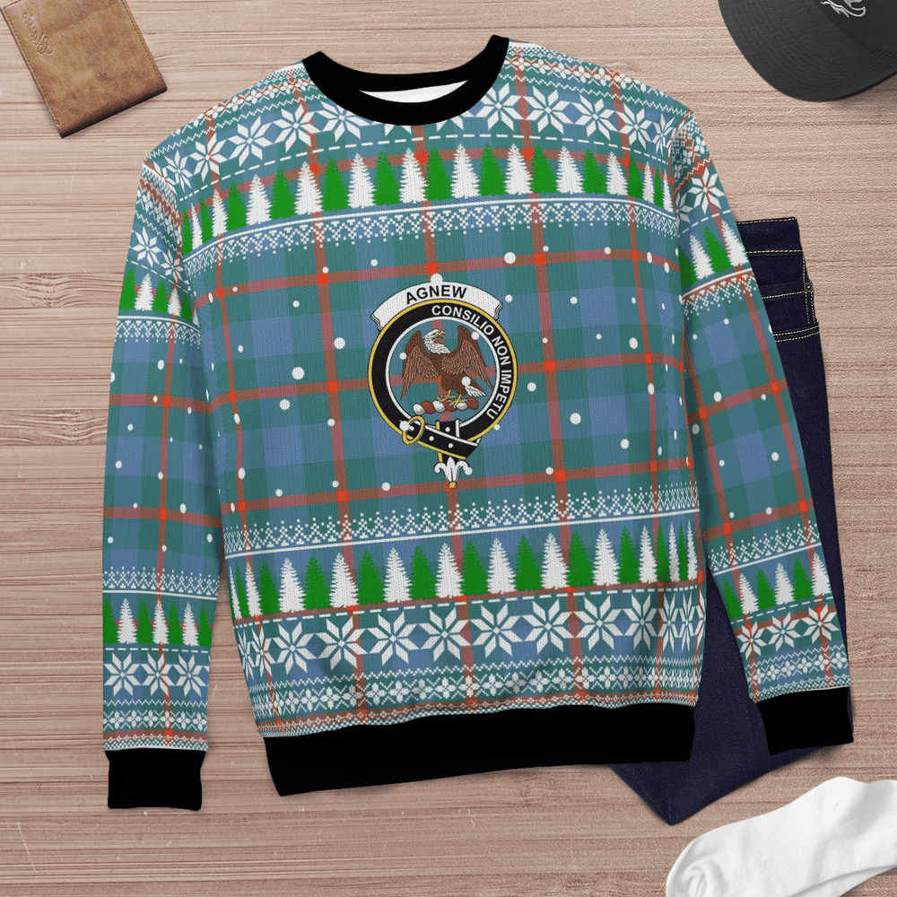 Clan Agnew Ancient Crest Tartan Christmas Ugly Sweater QU21 Agnew Ancient Crest Tartan Tartan Ugly Sweater