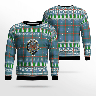 Clan Agnew Ancient Crest Tartan Christmas Ugly Sweater QU21