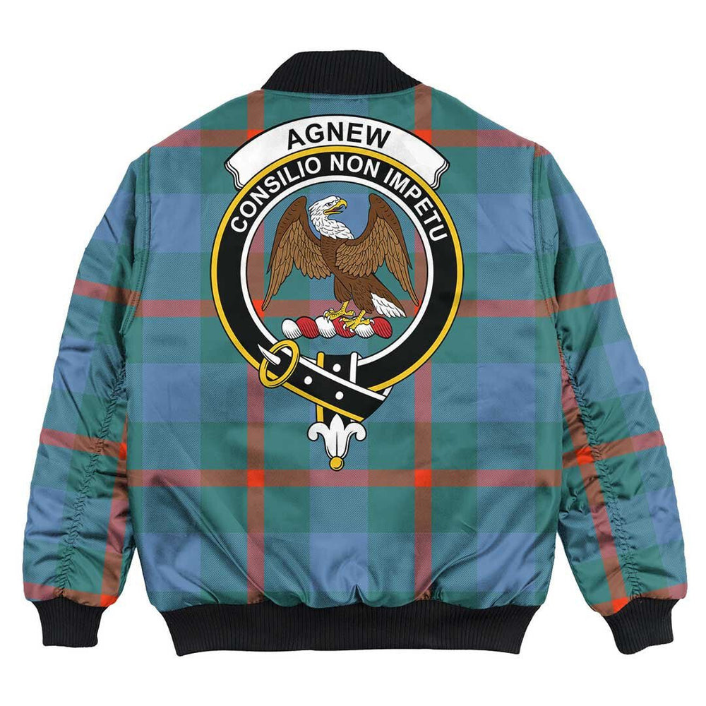 Clan Agnew Ancient Tartan Crest Bomber Jacket NP44 Agnew Ancient Tartan Tartan Bomber Jacket