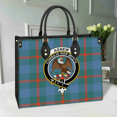 Clan Agnew Ancient Tartan Crest Leather Bag LR25 Clan Agnew Tartan Today