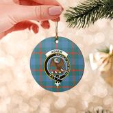 Clan Agnew Ancient Tartan Crest Round Ceramic Ornament IG74 Agnew Ancient Tartan Tartan Christmas