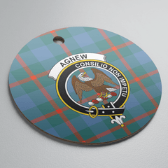 Clan Agnew Ancient Tartan Crest Round Ceramic Ornament IG74 Agnew Ancient Tartan Tartan Christmas