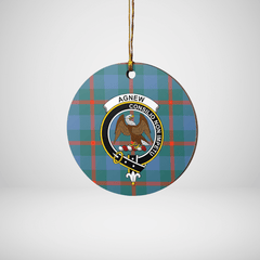 Clan Agnew Ancient Tartan Crest Round Ceramic Ornament IG74 Agnew Ancient Tartan Tartan Christmas