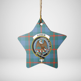 Clan Agnew Ancient Tartan Crest Star Ceramic Ornament VF35 Agnew Ancient Tartan Tartan Christmas