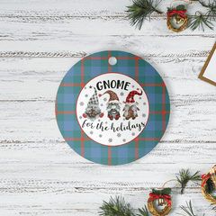 Clan Agnew Ancient Tartan Gnome Round Ceramic Ornament FW95 Agnew Ancient Tartan Tartan Christmas