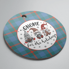 Clan Agnew Ancient Tartan Gnome Round Ceramic Ornament FW95 Agnew Ancient Tartan Tartan Christmas