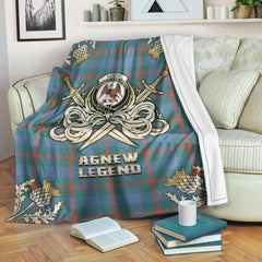 Clan Agnew Ancient Tartan Gold Courage Symbol Blanket TE24 Clan Agnew Tartan Today
