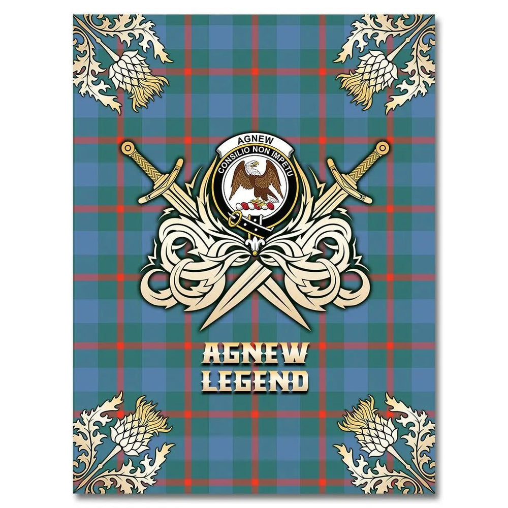 Clan Agnew Ancient Tartan Gold Courage Symbol Blanket TE24 Clan Agnew Tartan Today