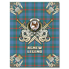 Clan Agnew Ancient Tartan Gold Courage Symbol Blanket TE24 Clan Agnew Tartan Today