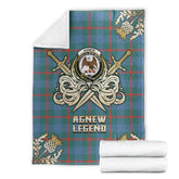 Clan Agnew Ancient Tartan Gold Courage Symbol Blanket TE24 Clan Agnew Tartan Today