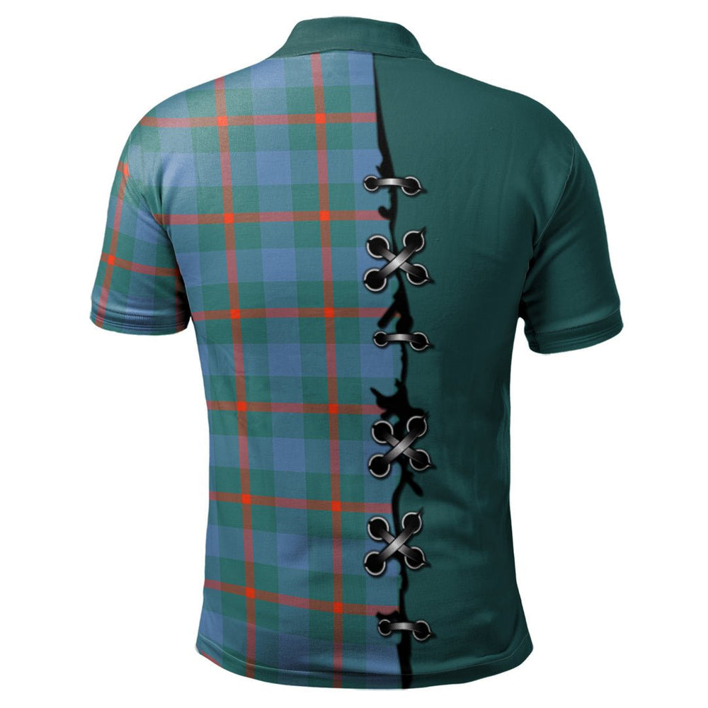 Clan Agnew Ancient Tartan Polo Shirt - Lion Rampant And Celtic Thistle Style QI96 Agnew Ancient Tartan Tartan Polo