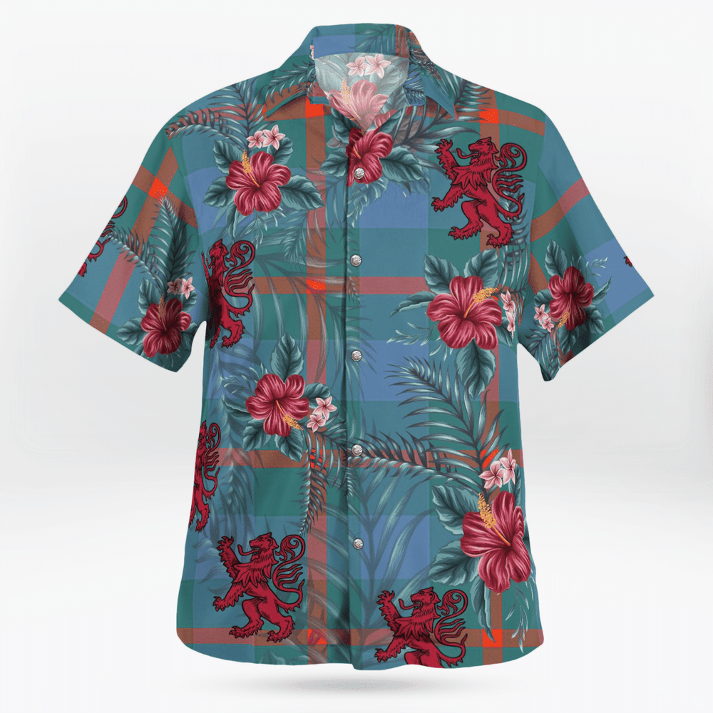 Clan Agnew Ancient Tartan Scottish Lion Hawaiian Shirt AY55 Agnew Ancient Tartan Tartan Hawaii Shirt