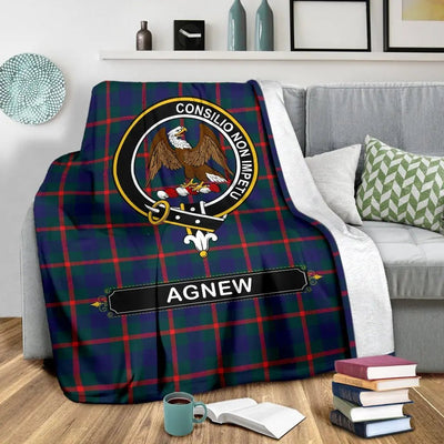 Clan Agnew Family Tartan Crest BlanketPV56