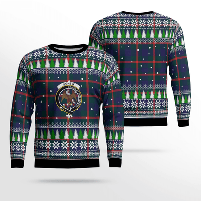 Clan Agnew Modern Crest Tartan Christmas Ugly Sweater RF27