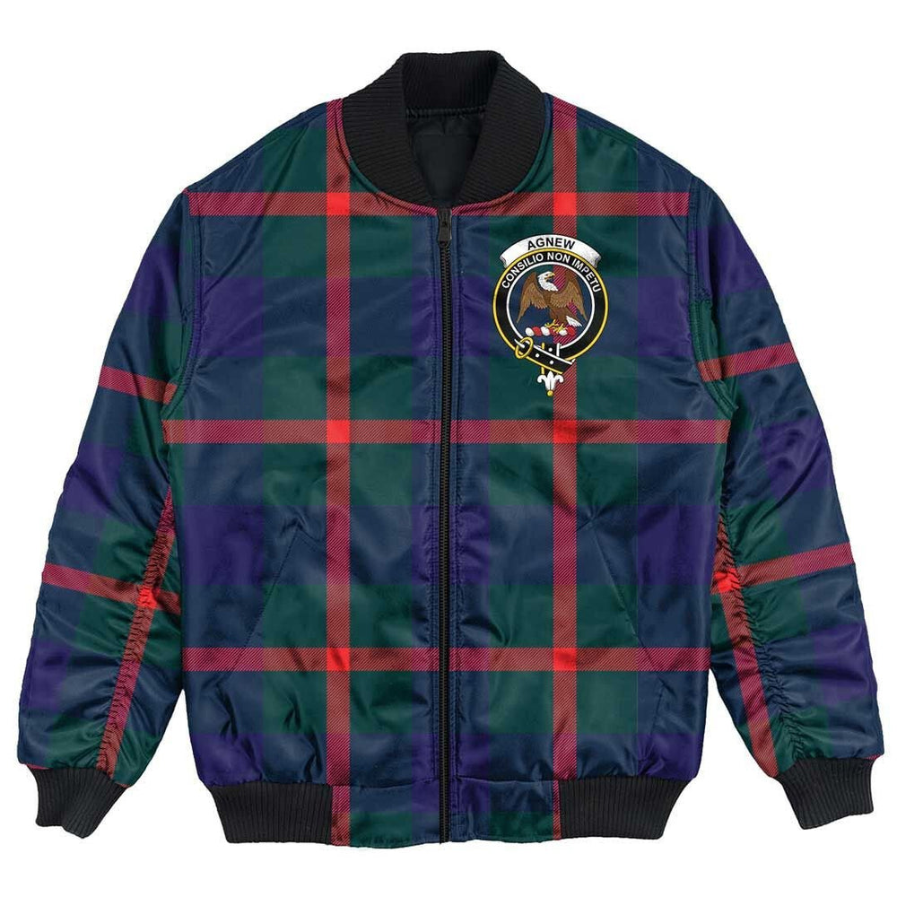 Clan Agnew Modern Tartan Crest Bomber Jacket MQ48 Agnew Modern Tartan Tartan Bomber Jacket