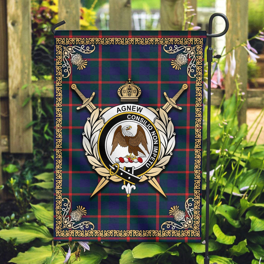 Clan Agnew Modern Tartan Crest Garden Flag - Celtic Thistle KI72 Clan Agnew Tartan Today