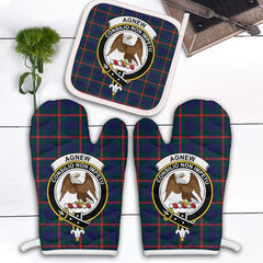 Clan Agnew Modern Tartan Crest Oven Mitt And Pot Holder (2 Oven Mitts + 1 Pot Holder) LB50 Clan Agnew Tartan Today