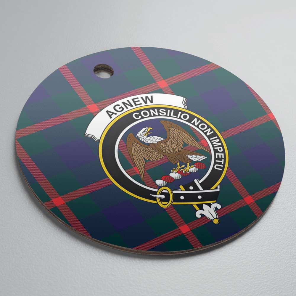 Clan Agnew Modern Tartan Crest Round Ceramic Ornament MO35 Agnew Modern Tartan Tartan Christmas