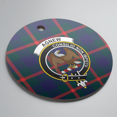 Clan Agnew Modern Tartan Crest Round Ceramic Ornament MO35 Agnew Modern Tartan Tartan Christmas