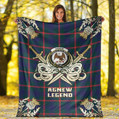 Clan Agnew Modern Tartan Gold Courage Symbol Blanket BN86 Clan Agnew Tartan Today