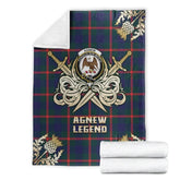 Clan Agnew Modern Tartan Gold Courage Symbol Blanket BN86 Clan Agnew Tartan Today