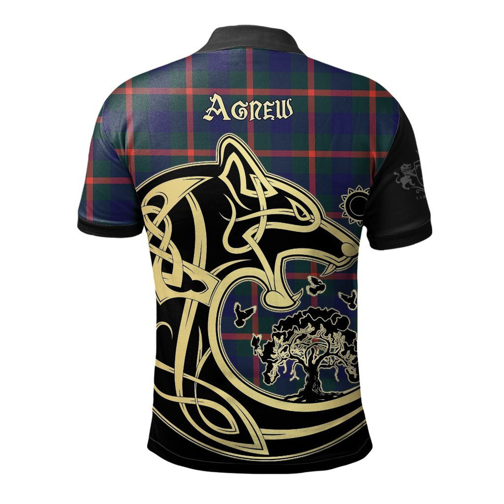 Clan Agnew Modern Tartan Polo Shirt Viking Wolf TA95 Agnew Modern Tartan Tartan Polo
