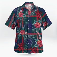 Clan Agnew Modern Tartan Scottish Lion Hawaiian Shirt AT40 Agnew Modern Tartan Tartan Hawaii Shirt