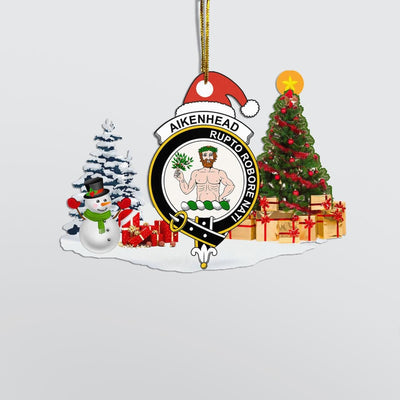 Clan Aikenhead Crest Tartan Acrylic Christmas Ornament IE97