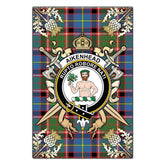 Clan Aikenhead Tartan Crest Black Garden Flag - Gold Thistle UM42 Clan Aikenhead Tartan Today