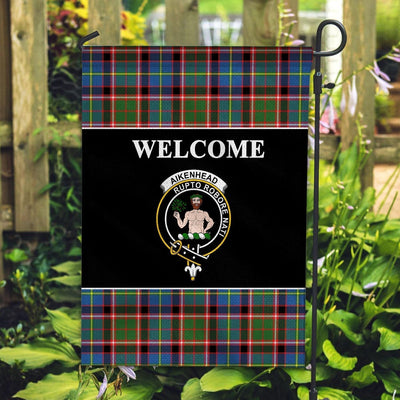 Clan Aikenhead Tartan Crest Black Garden Flag