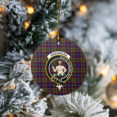 Clan Aikenhead Tartan Crest Round Ceramic Ornament AG27 Aikenhead Tartan Tartan Christmas