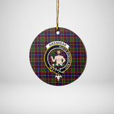 Clan Aikenhead Tartan Crest Round Ceramic Ornament AG27 Aikenhead Tartan Tartan Christmas