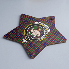 Clan Aikenhead Tartan Crest Star Ceramic Ornament OF72 Aikenhead Tartan Tartan Christmas