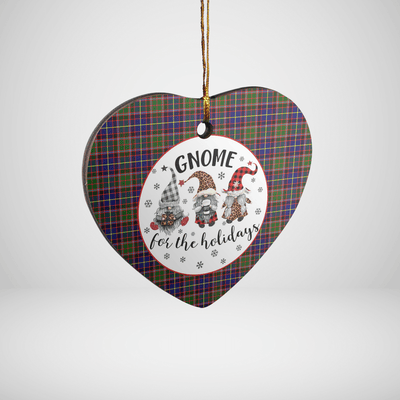 Clan Aikenhead Tartan Gnome Heart Ceramic Ornament