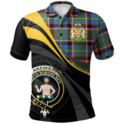Clan Aikenhead Tartan Polo Shirt - Royal Coat Of Arms Style