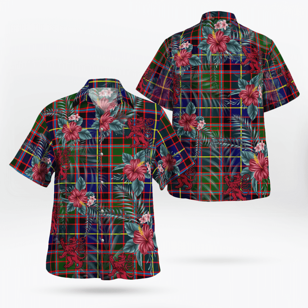 Clan Aikenhead Tartan Scottish Lion Hawaiian Shirt HD77 Aikenhead Tartan Tartan Hawaii Shirt