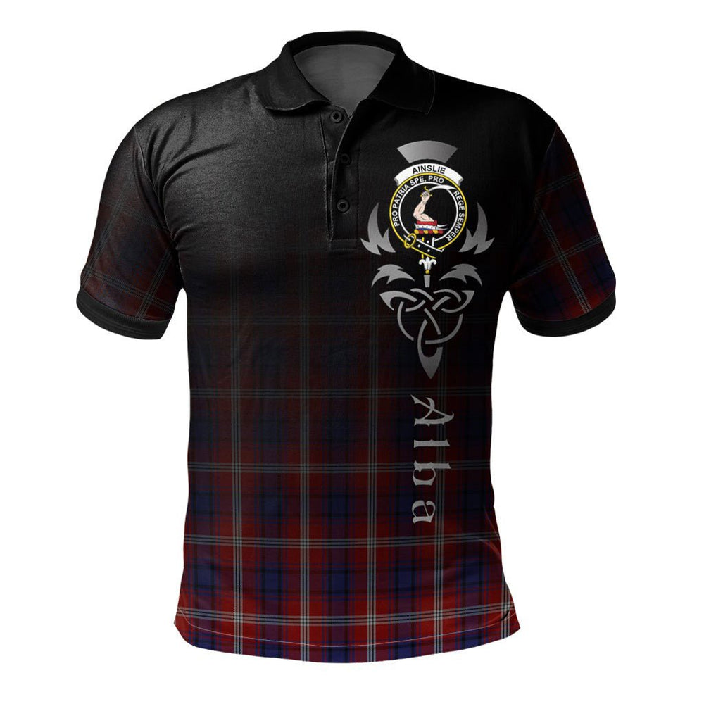 Clan Ainslie 01 Tartan Polo Shirt - Alba Celtic Style CH76 Ainslie 01 Tartan Tartan Polo
