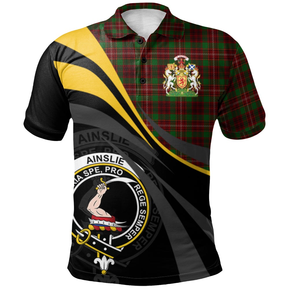 Clan Ainslie 02 Tartan Polo Shirt - Royal Coat Of Arms Style EF37 Ainslie 02 Tartan Tartan Polo