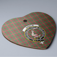Clan Ainslie 2 Tartan Crest Heart Ceramic Ornament VL86 Ainslie 2 Tartan Tartan Christmas