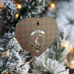 Clan Ainslie 2 Tartan Crest Heart Ceramic Ornament VL86 Ainslie 2 Tartan Tartan Christmas