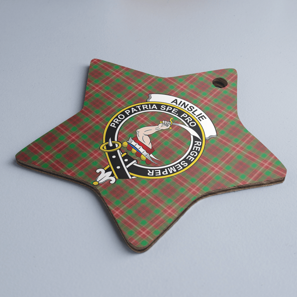 Clan Ainslie 2 Tartan Crest Star Ceramic Ornament LU59 Ainslie 2 Tartan Tartan Christmas