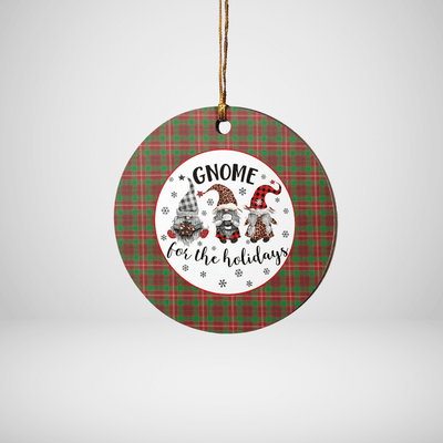 Clan Ainslie 2 Tartan Gnome Round Ceramic Ornament