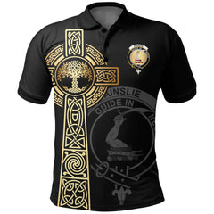 Clan Ainslie Clan Unisex Polo Shirt - Celtic Tree Of Life LI43 Ainslie Tartan Tartan Polo