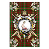 Clan Ainslie Tartan Crest Black Garden Flag - Gold Thistle JH49 Clan Ainslie Tartan Today
