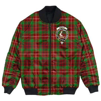 Clan Ainslie Tartan Crest Bomber Jacket