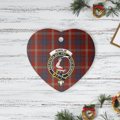 Clan Ainslie Tartan Crest Heart Ceramic Ornament ZU82 Ainslie Tartan Tartan Christmas