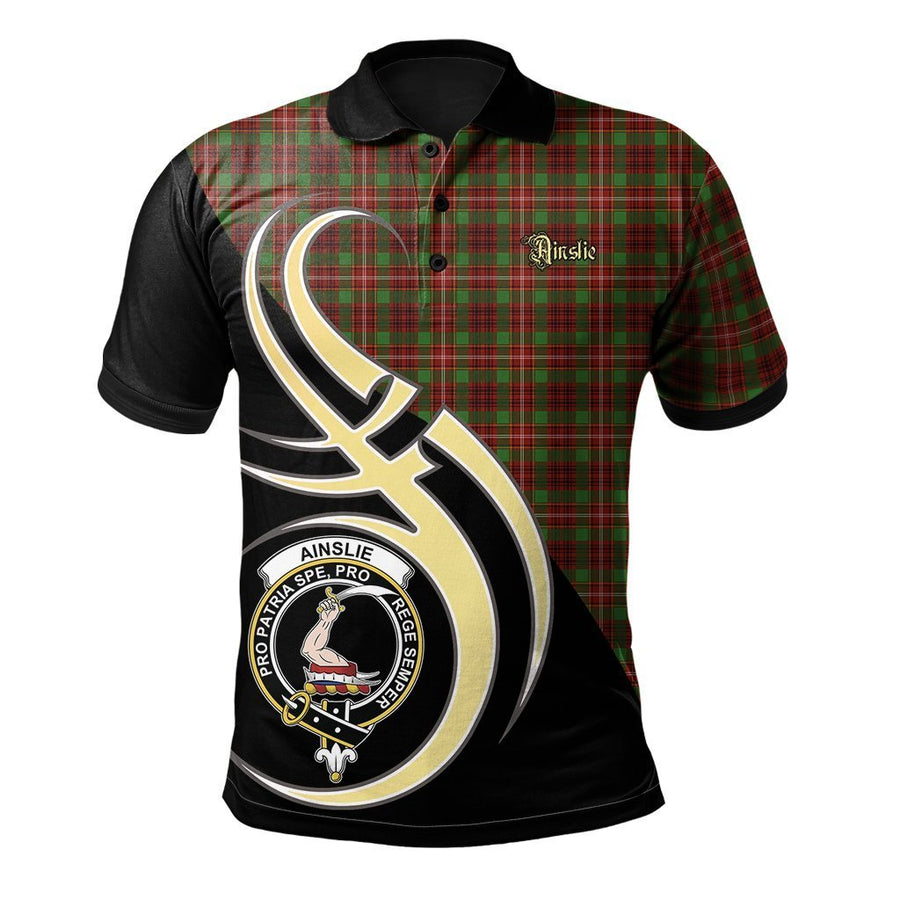 Clan Ainslie Tartan Polo Shirt - Believe In Me Style QK65 Ainslie Tartan Tartan Polo