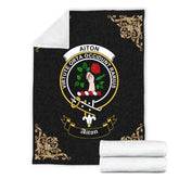 Clan Aiton Crest Tartan Premium Blanket Black CI16 Clan Aiton Tartan Today