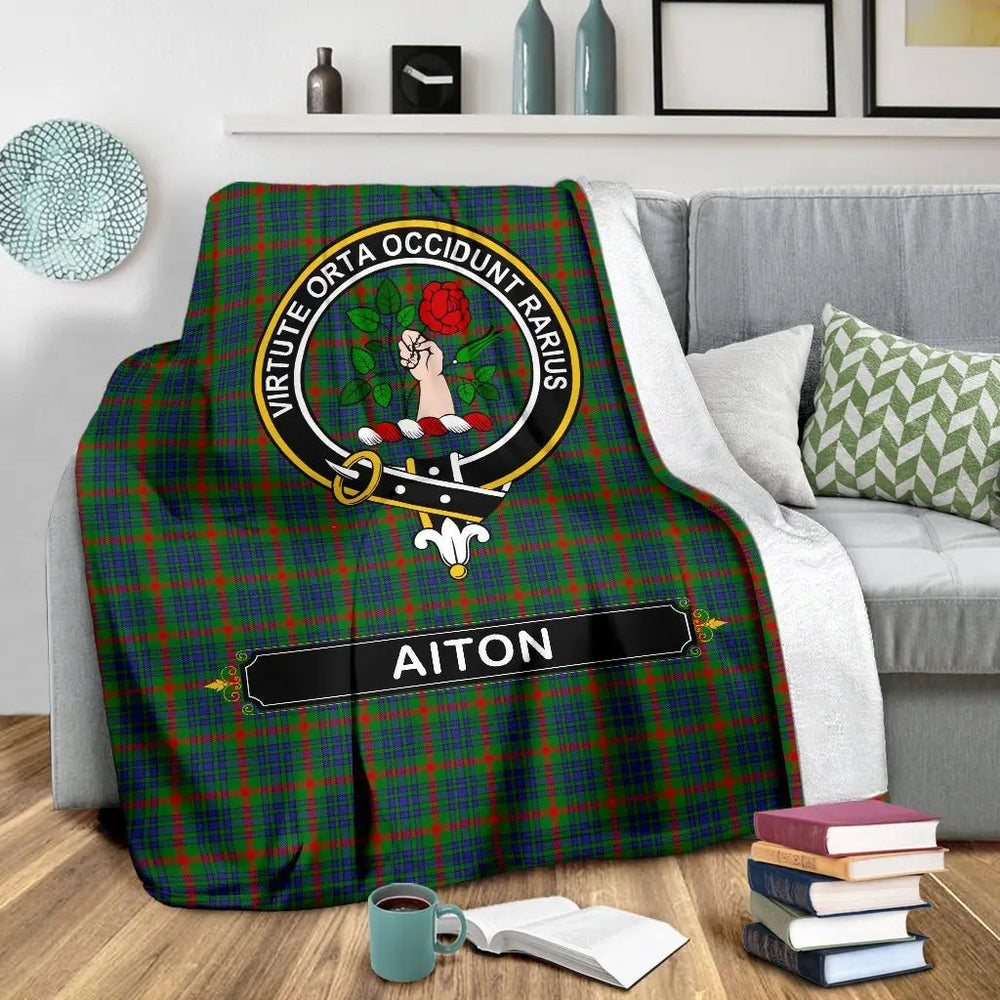 Clan Aiton Family Tartan Crest Blanket 3 Sizes ZP47 Clan Aiton Tartan Today
